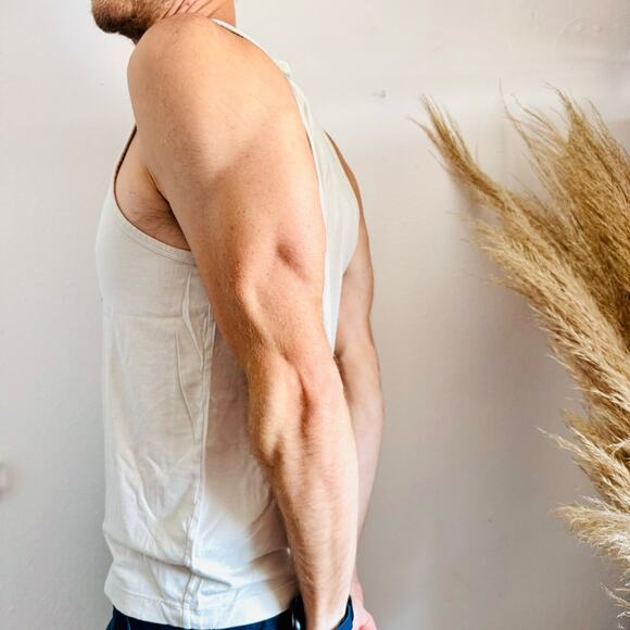 FABLETICS Cream Red Yellow Blue 24/7 Unisex Pride Us Our We Tank Top Shirt S - Picture 10 of 11